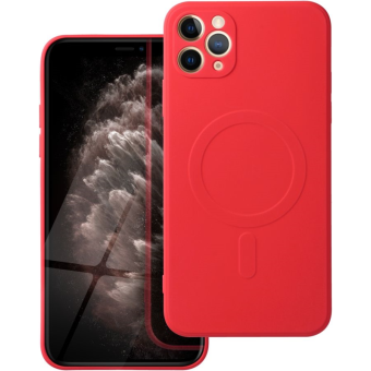 Silikónové puzdro na Apple iPhone 11 Pro Max Silicone Mag Cover červené