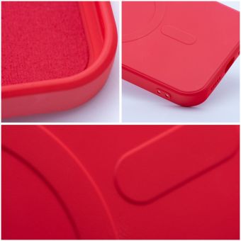 Silikónové puzdro na Apple iPhone 13 Mini Silicone Mag Cover červené