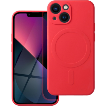 Silikónové puzdro na Apple iPhone 13 Mini Silicone Mag Cover červené