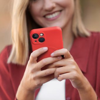 Silikónové puzdro na Apple iPhone 12 Mini Silicone Mag Cover červené