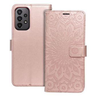 Diárové puzdro na Samsung Galaxy A23 5G A236 MEZZO mandala ružovo-zlaté