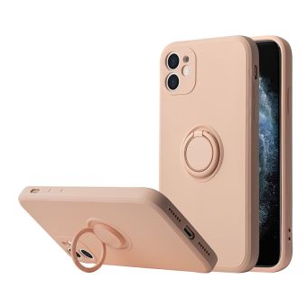 Silikónové puzdro na Xiaomi Redmi Note 11 Pro LTE/5G Vennus Finger Ring ružové