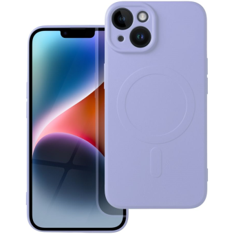Silikónové puzdro na Apple iPhone 14 Plus Silicone Mag Cover fialové