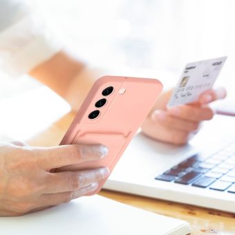 Silikónové puzdro na Samsung Galaxy S23 5G S911 Forcell Card ružové