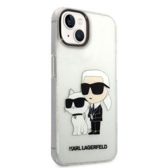 Plastové puzdro Karl Lagerfeld na Apple iPhone 14 Pro Max KLHCP14XHNKCTGT Translucent Karl and Choupette NFT transparentné