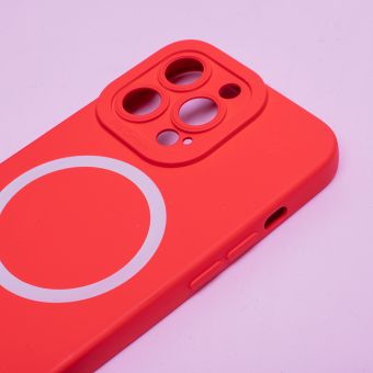 Silikónové puzdro na Apple iPhone 12 Pro Max Silicon MagSafe červené