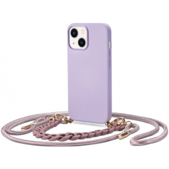 Silikónové puzdro na Apple iPhone 13 Pro Tech-Protect Icon Chain fialové