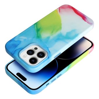 Plastové puzdro na Apple iPhone 14 Leather Mag PU Splash viacfarebné
