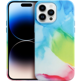 Plastové puzdro na Apple iPhone 14 Leather Mag PU Splash viacfarebné