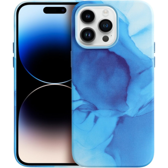 Plastové puzdro na Apple iPhone 14 Plus Leather Mag PU Splash modré