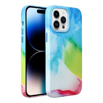 Plastové puzdro na Apple iPhone 14 Pro Max Leather Mag PU Splash viacfarebné