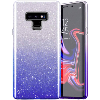 Silikónové puzdro na Apple iPhone 13 Pro Max Shine Bling modro-strieborné