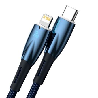 Kábel Baseus Glimmer Series CADH000003, USB-C na Apple Lightning 8-pin Power Delivery 20W, 1m, modrý