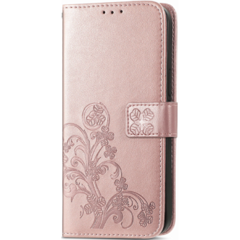 Diárové puzdro na T-Mobile T Phone 5G MEZZO štvorlístok ružovo-zlaté
