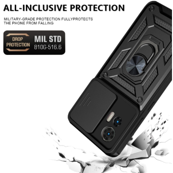 Odolné puzdro na Motorola Edge 30 Neo 5G Tech-Protect Camshield Ring Armor modré