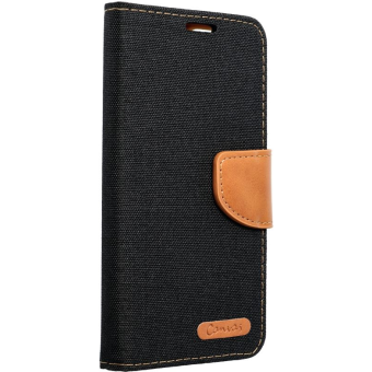 Diárové puzdro na Xiaomi Redmi 12C Canvas čierne