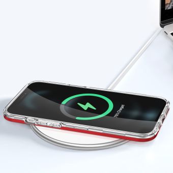 Odolné puzdro na Apple iPhone 11 Pro Hybrid Armor 3v1 transparentno-červené