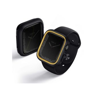 Plastové puzdro na Apple Watch 4/5/6/7/8/SE 44/45mm UNIQ Moduo midnight-mustard