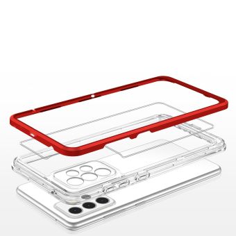 Odolné puzdro na Samsung Galaxy A14 LTE A145 Hybrid Armor 3v1 transparentno-červené
