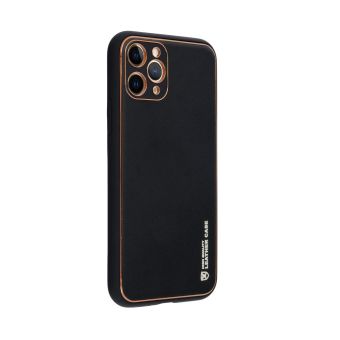 Plastové puzdro na Apple iPhone 15 Plus Leather čierne