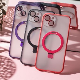 Plastové puzdro na Apple iPhone 14 Pro Mag Ring čierne