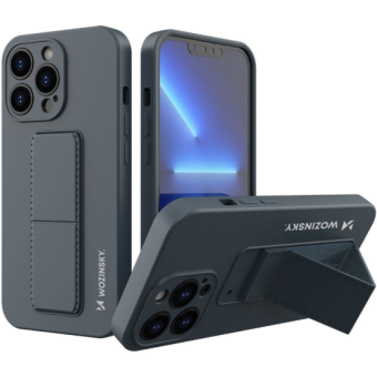 Silikónové puzdro na Apple iPhone 13 Pro Max Wozinsky Kickstand modré