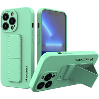 Silikónové puzdro na Apple iPhone 13 Pro Max Wozinsky Kickstand zelené