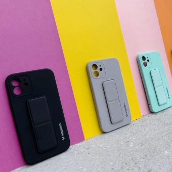 Silikónové puzdro na Apple iPhone 13 Wozinsky Kickstand červené