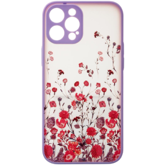 Silikónové puzdro na Apple iPhone 13 Pro Design Floral fialové