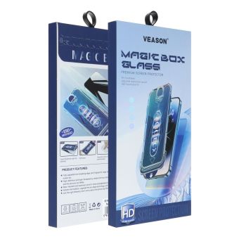 Tvrdené sklo na Apple iPhone 15 Pro Max Veason Easy-Install 6D Pro celotvárové čierne