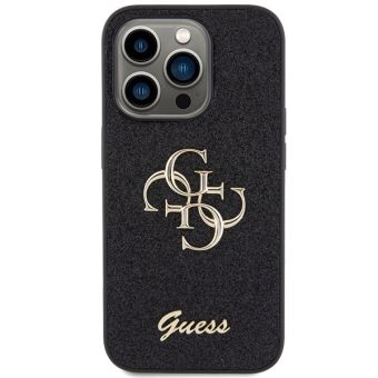 Guess PU Fixed Glitter 4G Metal Logo Apple iPhone 15 Pro GUHCP15LHG4SGK Black