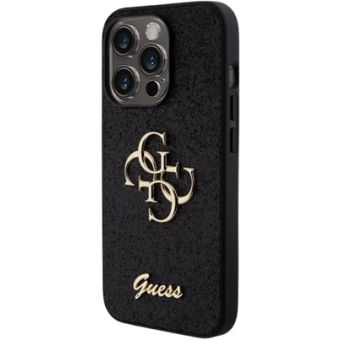 Guess PU Fixed Glitter 4G Metal Logo Apple iPhone 15 Pro GUHCP15LHG4SGK Black