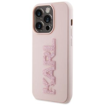 Karl Lagerfeld 3D Rubber Glitter Logo Karl Apple iPhone 15 Pro Max KLHCP15X3DMBKCP Pink