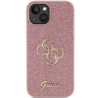 Guess PU Fixed Glitter 4G Metal Logo Apple iPhone 15 GUHCP15SHG4SGP Pink