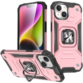 Odolné puzdro na Apple iPhone 15 Ring Armor Rugged ružové