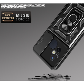 Odolné puzdro na Xiaomi Poco X3/X3 Pro Camshield Ring Armor čierne