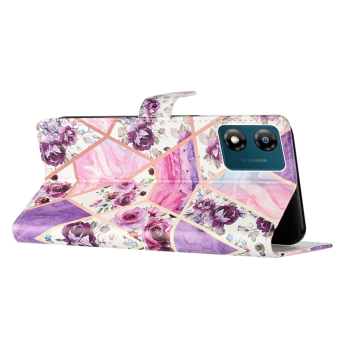 Diárové puzdro na Motorola Moto E13 Marble Book fialové