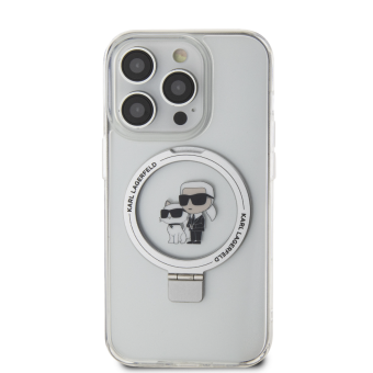 Plastové puzdro Karl Lagerfeld na Apple iPhone 15 Pro Max KLHMP15XHMRSKCH Ringstand Karl and Choupette MagSafe transparentné