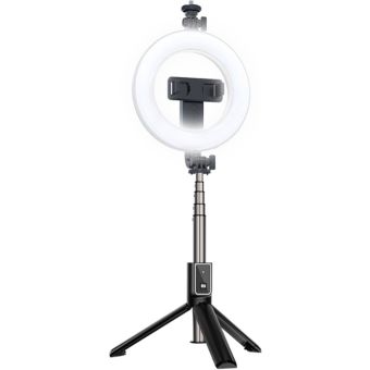 XO SS12, selfie tyč bluetooth s LED lampou a tripodom, 95cm, čierna