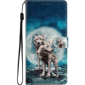 Diárové puzdro na Motorola Moto E13 Wolves Book modré