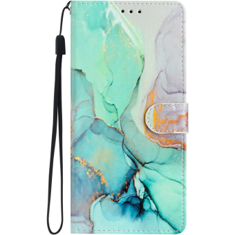 Diárové puzdro na Motorola Moto E13 Marble Book zelené