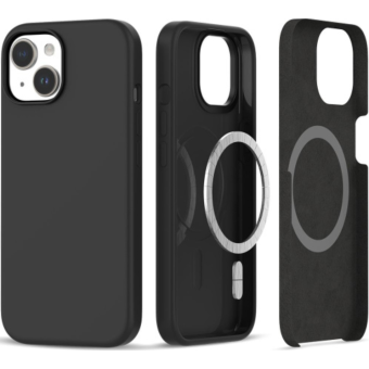Silikónové puzdro na Apple iPhone 15 Tech-Protect Silicone MagSafe čierne