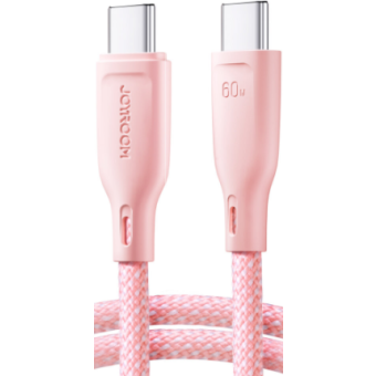 Joyroom Multi-Color Series SA34-CC3, USB-C na USB-C, PD 60W, 1m, ružový