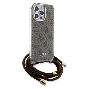 Guess IML 4G Printed Crossbody Apple iPhone 15 Pro Max GUHCP15XHC4SEW Brown