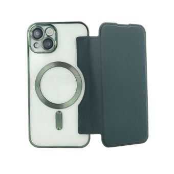 Diárové puzdro na Apple iPhone 12 Smart Chrome Mag zelené