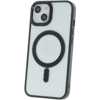 Silikónové puzdro na Apple iPhone 14 Pro Satin Clear Mag čierne
