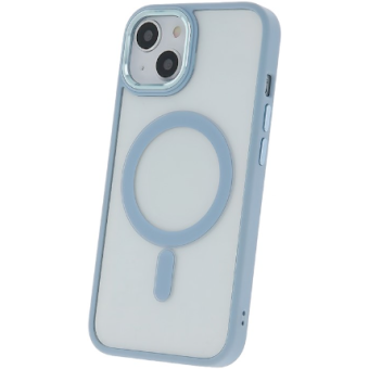 Silikónové puzdro na Apple iPhone 13 Pro Satin Clear Mag modré