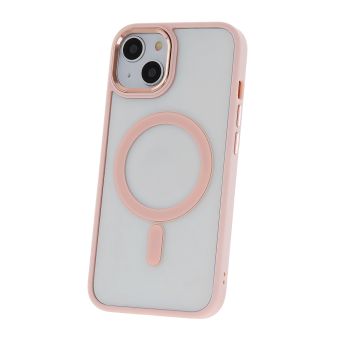 Silikónové puzdro na Apple iPhone 14 Pro Max Satin Clear Mag ružové