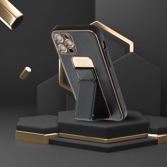 Obal LEATHER Case Kickstand Xiaomi Redmi 13C/POCO C65 black