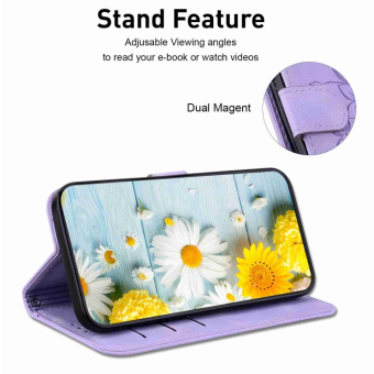 Diárové puzdro na Motorola Edge 40 Neo 5G MEZZO kvety zelené